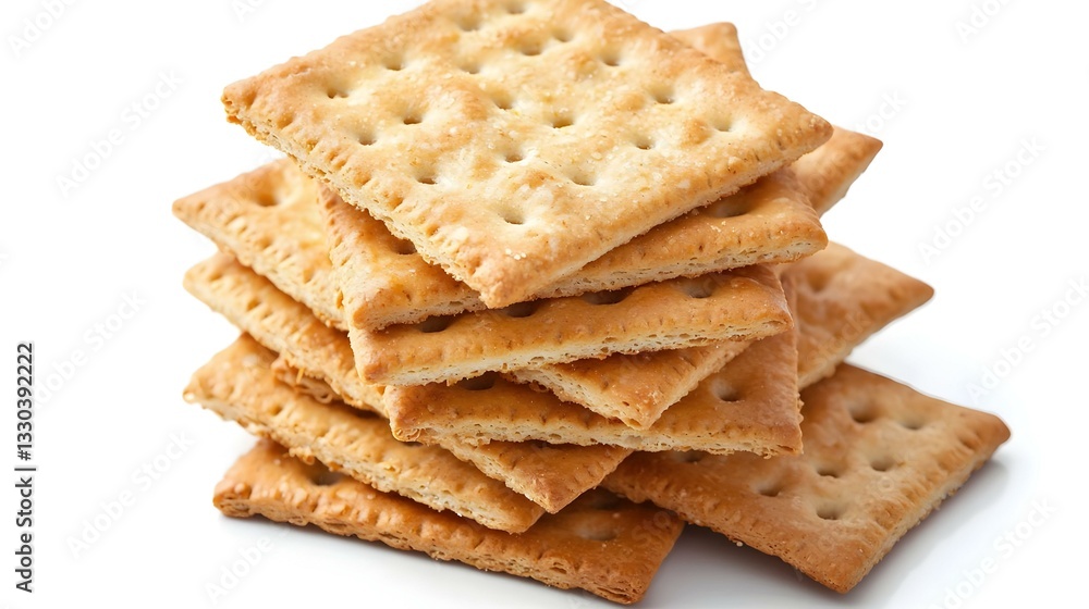 Stack of crackers on white background Stack of crackers on white background