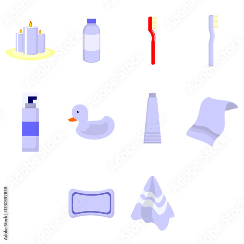 bathroom stuff element icon illustration