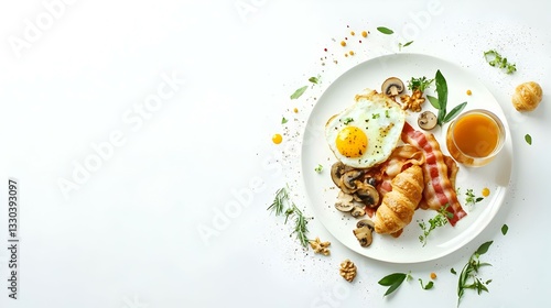 Top view flatlay with classical english