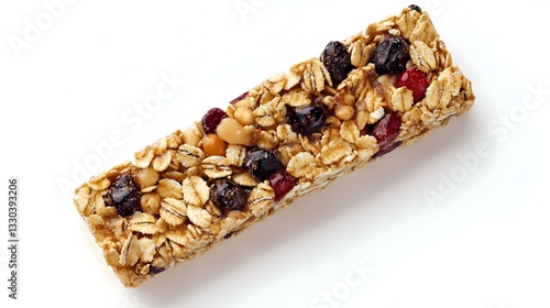 Top view of healthy granola bar muesli or cereal