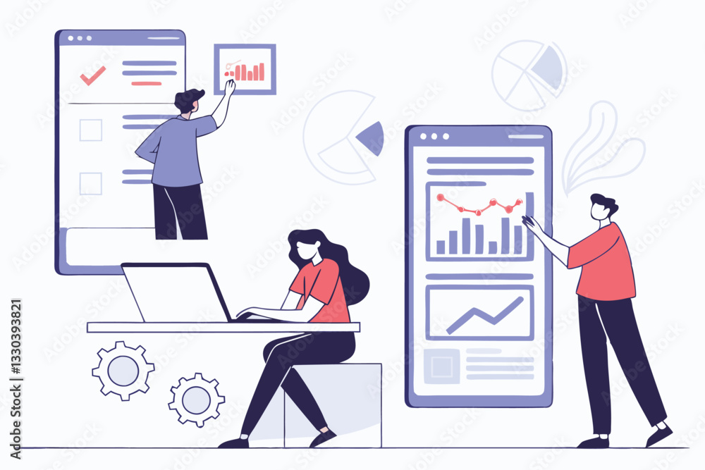 Fototapeta premium Team Collaboration on Data Analysis and Reporting