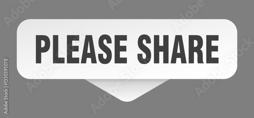 please share sticker. please share sign isolated on gray background