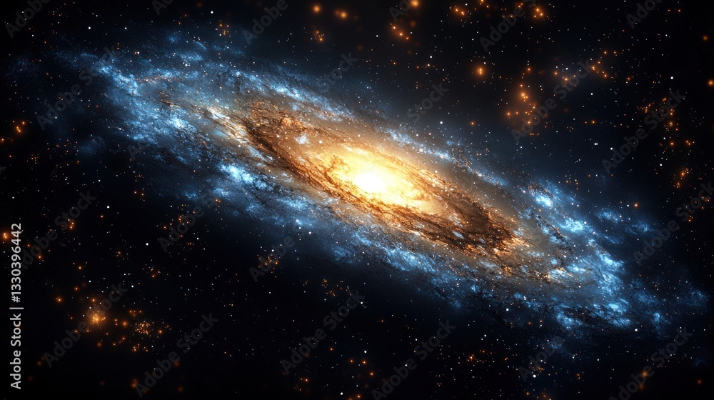 Cosmic Spiral Galaxy: A Celestial Tapestry of Stars and Nebulae Cosmic Spiral Galaxy: A Celestial Tapestry of Stars and Nebulae