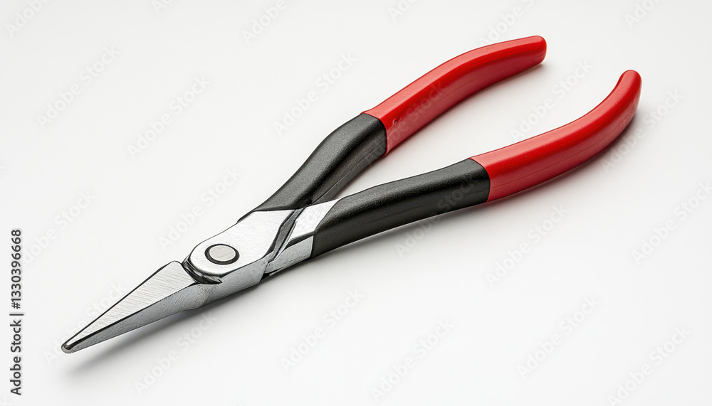These precision pliers feature a red handle and a sleek design ideal for intricate tasks in crafting, repairs, and various hobbies These precision pliers feature a red handle and a sleek design ideal for intricate tasks in crafting, repairs, and various hobbies