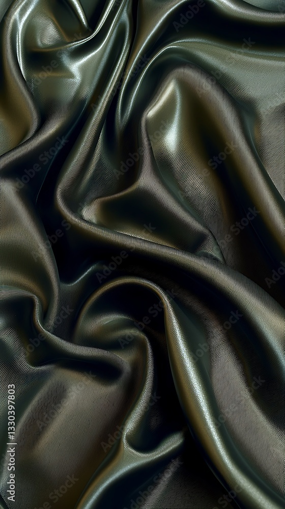 Obraz premium Dark satin fabric drapes softly
