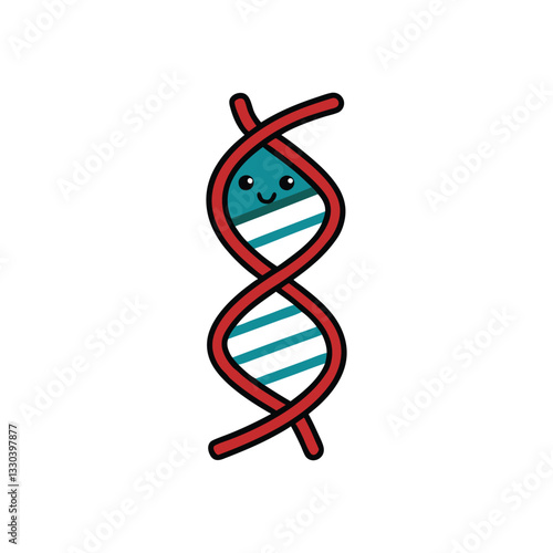 cartoon illustration of a dna