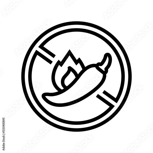 avoiding spicy food diarrhea line icon vector illustration