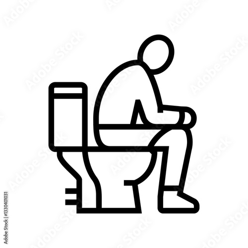bowel movement diarrhea line icon vector illustration