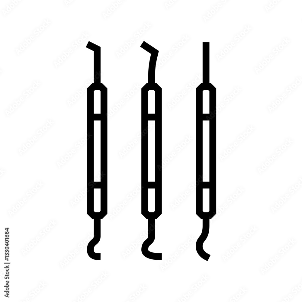 dental scaler orthodontist line icon vector illustration dental scaler orthodontist line icon vector illustration