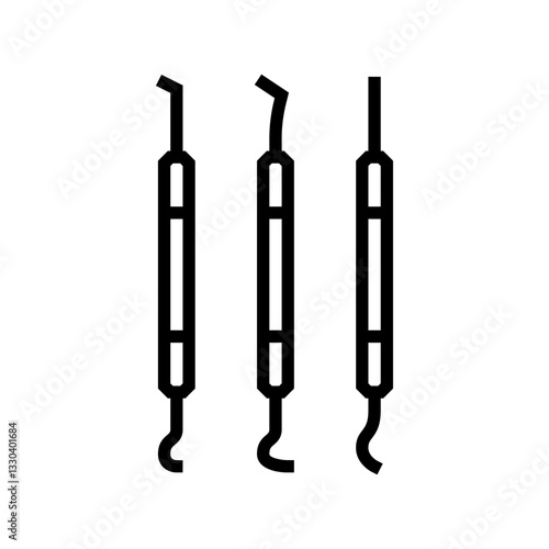 dental scaler orthodontist line icon vector illustration