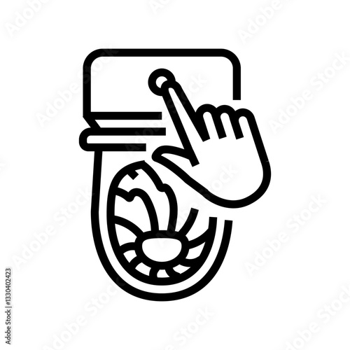 flush toilet diarrhea line icon vector illustration
