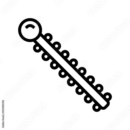 ligature ties orthodontist line icon vector illustration