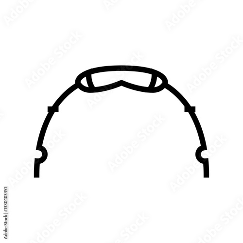 lip and cheek bumper orthodontist line icon vector illustration