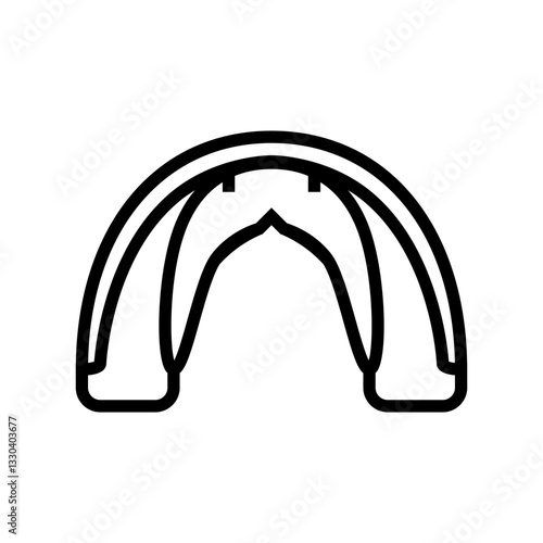mouth guard orthodontist line icon vector illustration