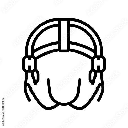orthodontic headgear orthodontist line icon vector illustration