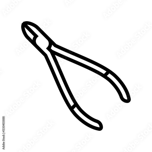 orthodontic pliers orthodontist line icon vector illustration