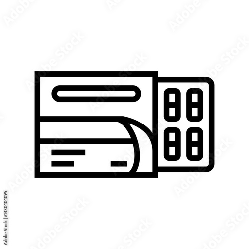 pill tablet treatment diarrhea line icon vector illustration