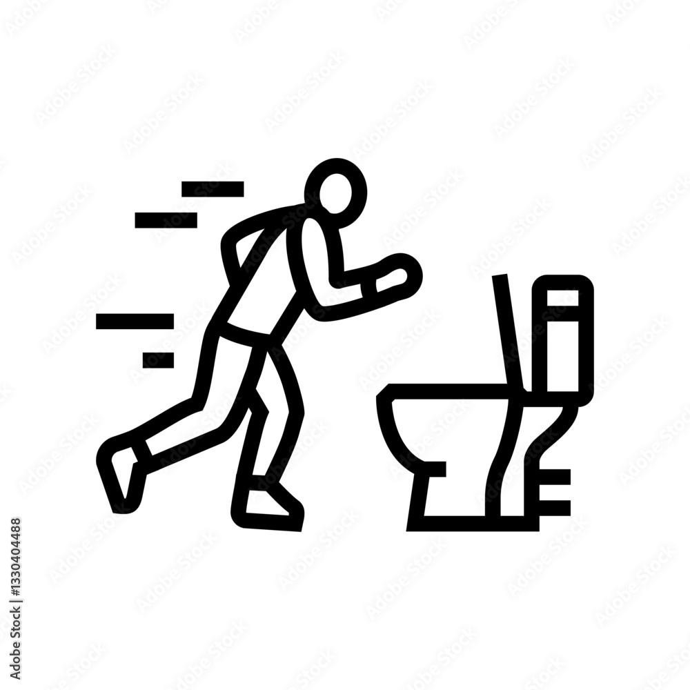 running toilet diarrhea line icon vector illustration running toilet diarrhea line icon vector illustration