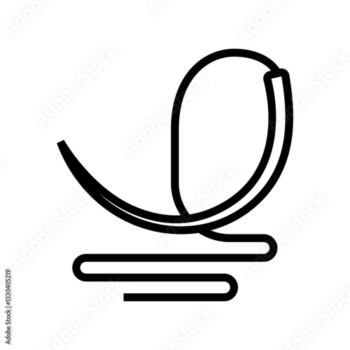 surgical needle thread surgeon line icon vector illustration