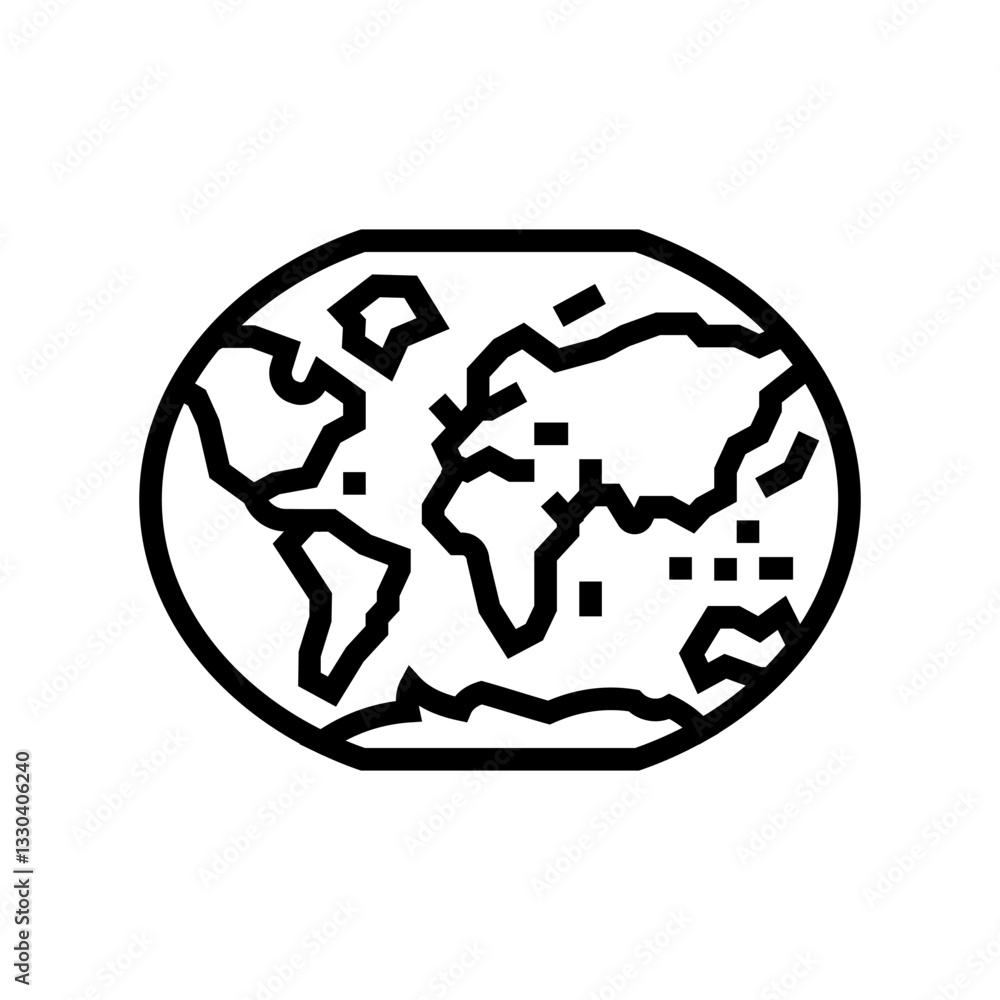 world map geographical discoveries line icon vector illustration
