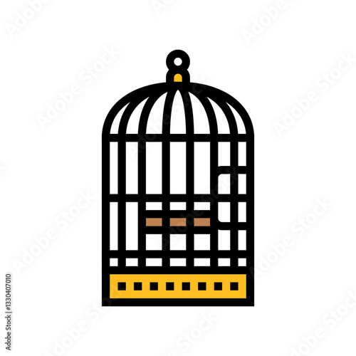 birdcage pet home color icon vector illustration