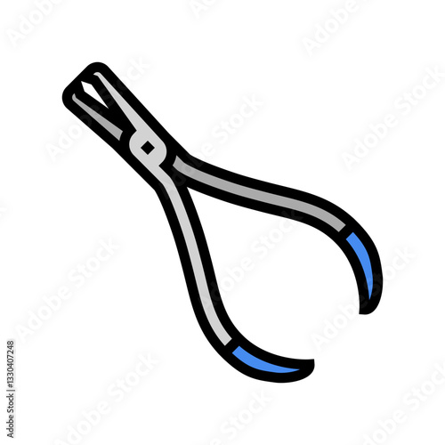 bracket remover orthodontist color icon vector illustration