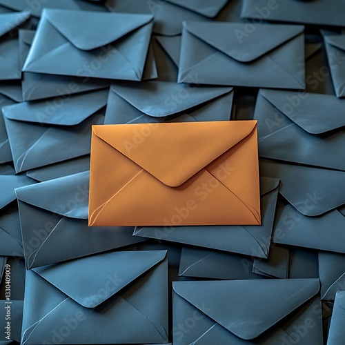 Envelope Stack Distinct Mail Against Background