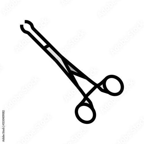 forceps surgeon color icon vector illustration