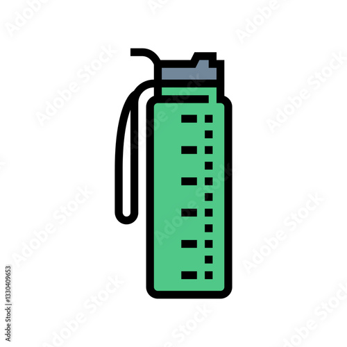 hydration water bottle diarrhea color icon vector illustration