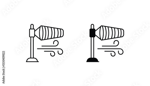 Windsock icon design with white background stock illustration