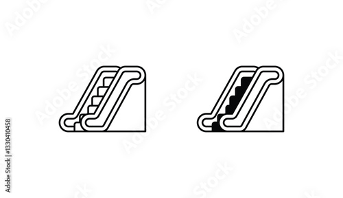 Electric Escalator icon design with white background stock illustration