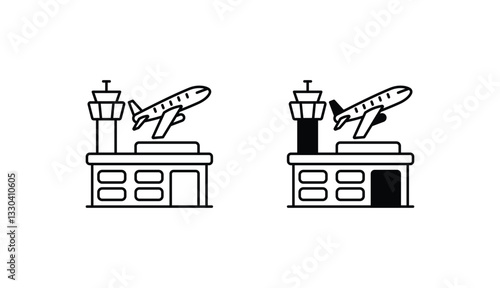 International Airport icon design with white background stock illustration