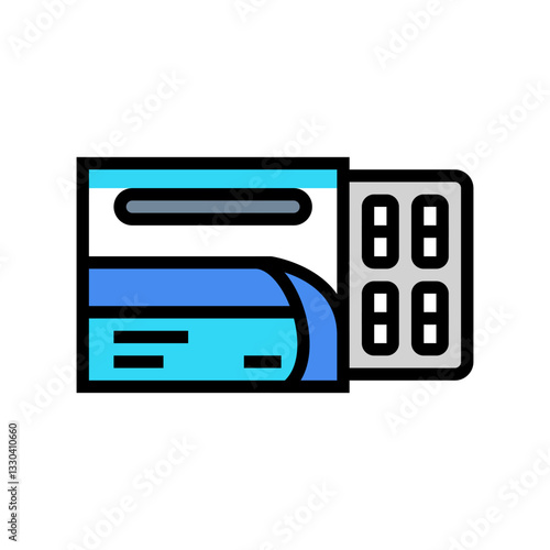 pill tablet treatment diarrhea color icon vector illustration