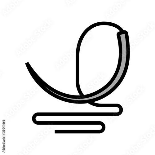 surgical needle thread surgeon color icon vector illustration