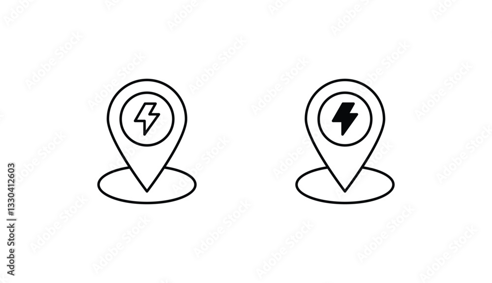 Charging Point icon design with white background stock illustration Charging Point icon design with white background stock illustration
