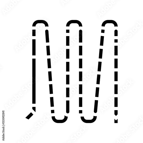 avalanche probe mountain skiing glyph icon vector illustration