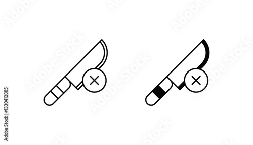 No Knife icon design with white background stock illustration