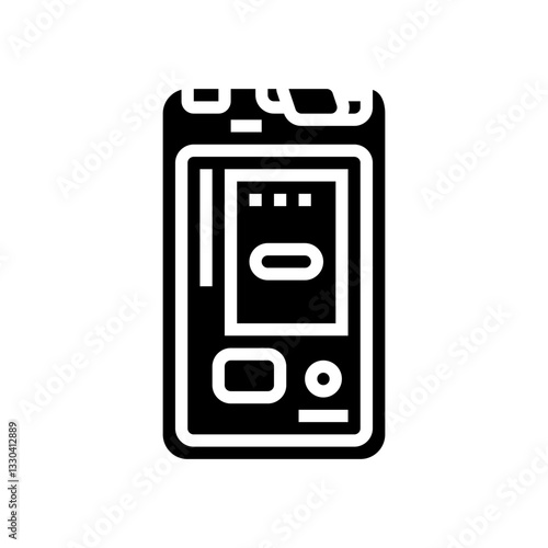 avalanche transceiver mountain skiing glyph icon vector illustration