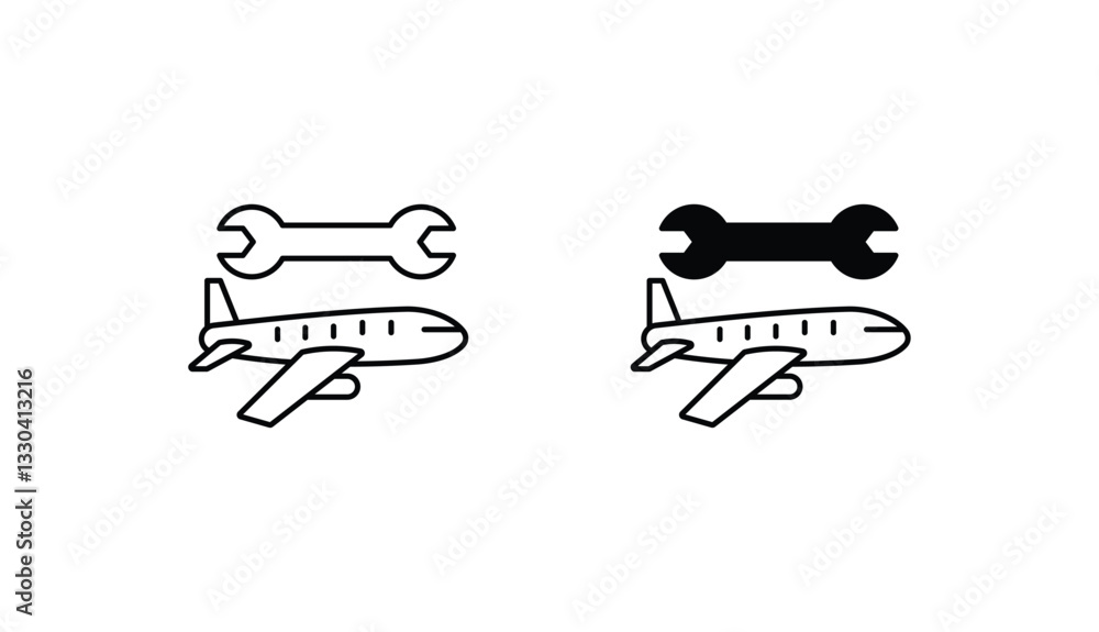 Aircraft Maintenance icon design with white background stock illustration Aircraft Maintenance icon design with white background stock illustration