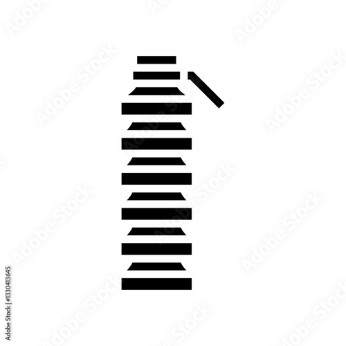 collapsible water bottle ultralight trekking glyph icon vector illustration