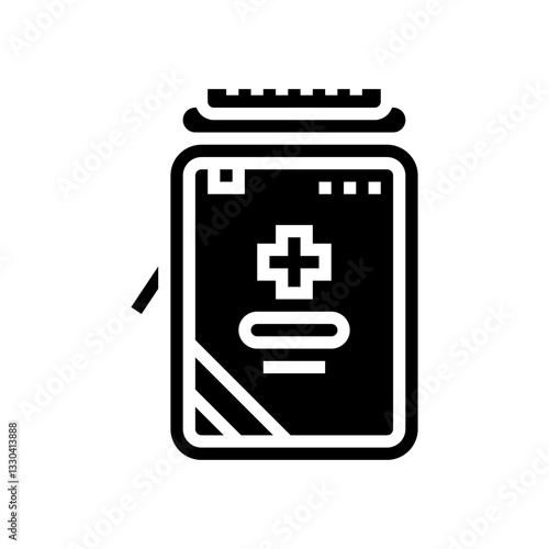 compact first aid kit ultralight hiking glyph icon vector illustration