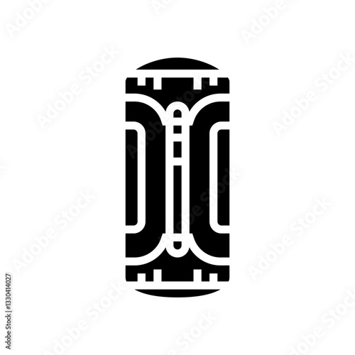 compression sack ultralight hiking glyph icon vector illustration
