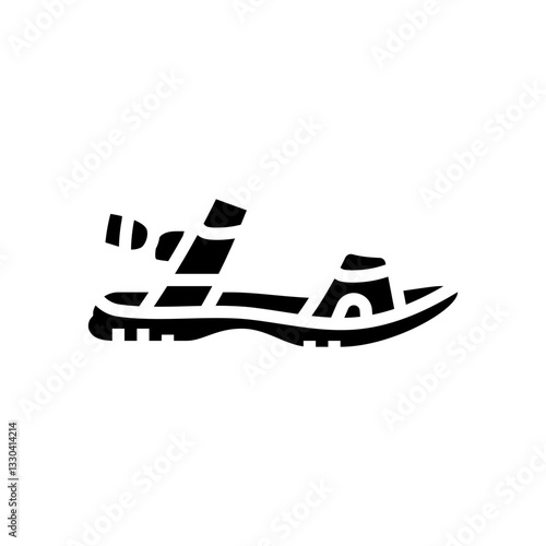 convertible sandals footwear tourism glyph icon vector illustration
