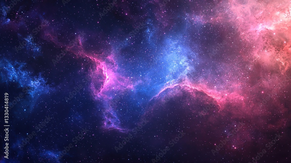 Fototapeta premium Vibrant cosmic nebula in deep space showcasing swirling colors and radiant starlight