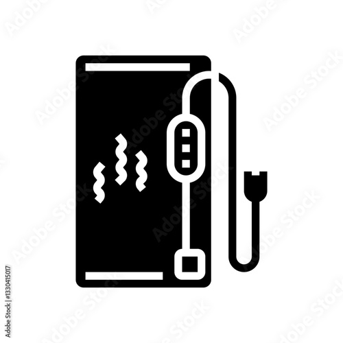 heating pad recovery wellness glyph icon vector illustration