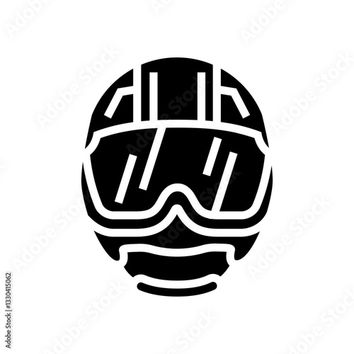 helmet mountain skiing glyph icon vector illustration