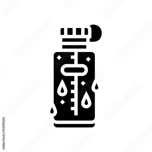 hydration bottle droplets recovery wellness glyph icon vector illustration