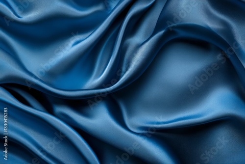 Wallpaper Mural Flowing blue silky fabric in gentle waves. AI generated Torontodigital.ca