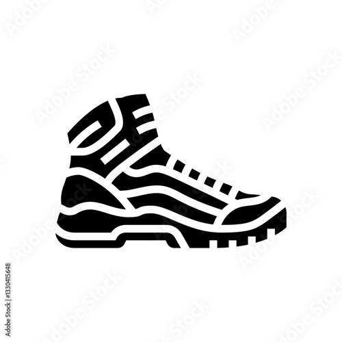 lightweight hiking boots ultralight hiking glyph icon vector illustration