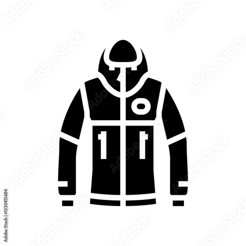 lightweight rain jacket ultralight trekking glyph icon vector illustration